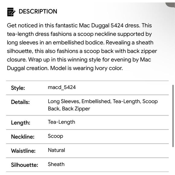 Mac Duggal NWT size 10 ivory floral beaded dress style 5424 - Picture 7 of 13